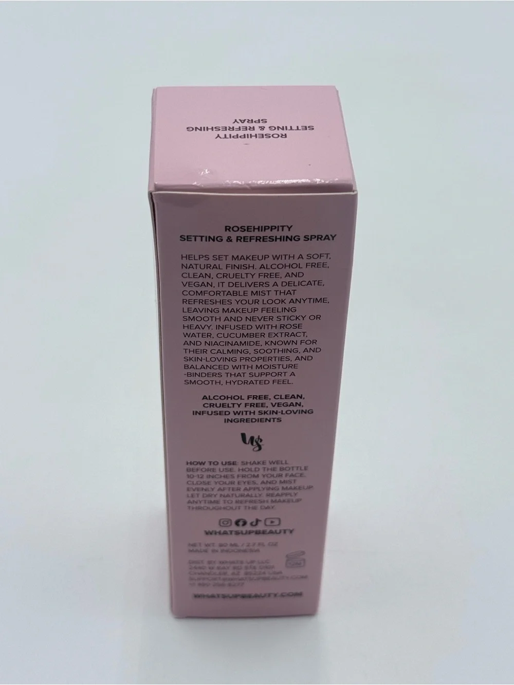 What's Up Beauty Rosehippity Setting Spray 2.7 fl oz Vegan Rose Niacinamide NIB